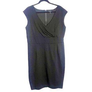 Torrid Womens Black Sleeveless V-Neck Wrap Sheath Dress Size 16 VGUC